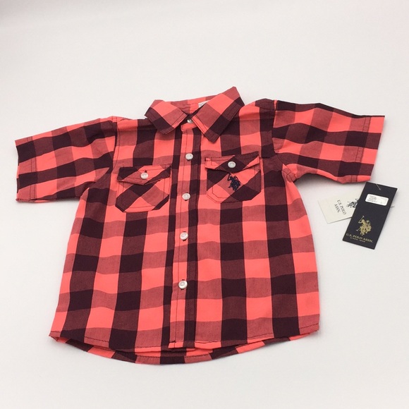 U.S. Polo Assn. Infant Baby Boys Short Sleeve Button Down Shirt Size 24 M New - Picture 8 of 9